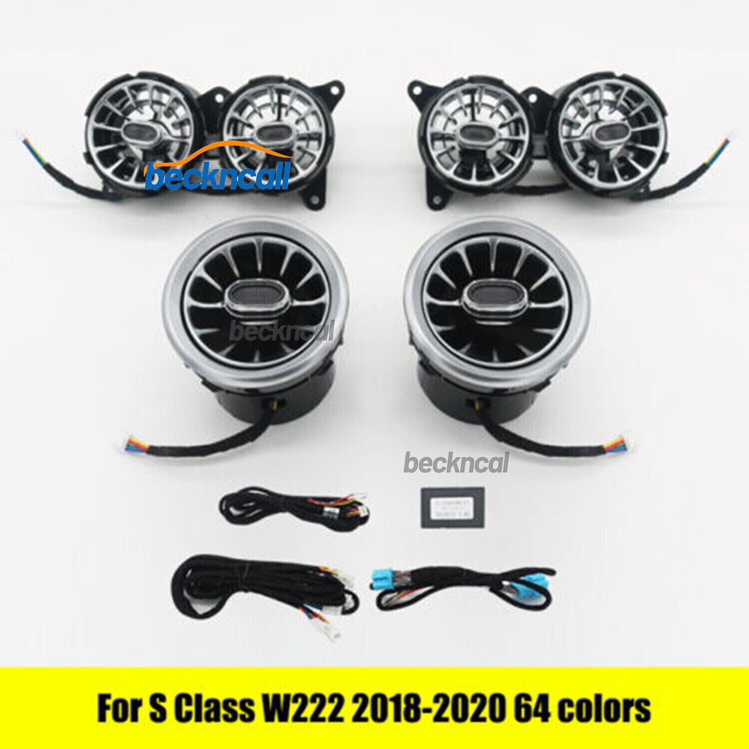 64 Colors Front Air Vent LED Ambient Light for Mercedes-Benz S W222 2018-2020