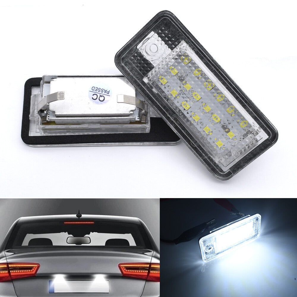 2-Piece CANBUS White LED License Plate Lights for Audi A3 A4 A5 A6 for A8 Q7 S3 RS4 n