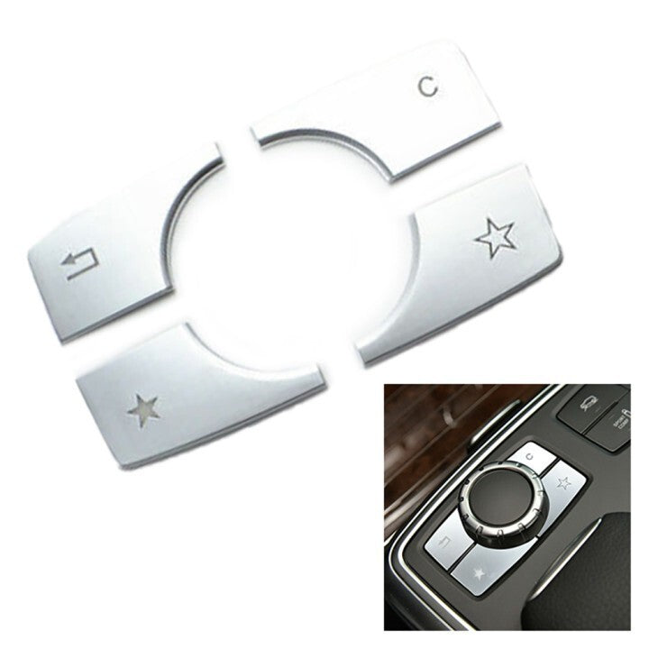 4pcs Car Multimedia Buttons Sequins Trim for Mercedes ML/GL-W166 X166 2012-2015