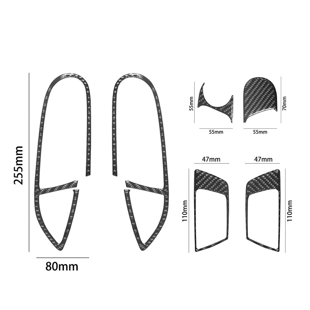 Carbon Fiber Center Console Decorative Strip Cover Trim for Mustang 2005-09 v