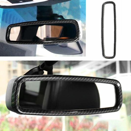 Carbon Fiber Inner Rear View Mirror Cover Decor Trim for 2013-2019 for Ford Explorer
