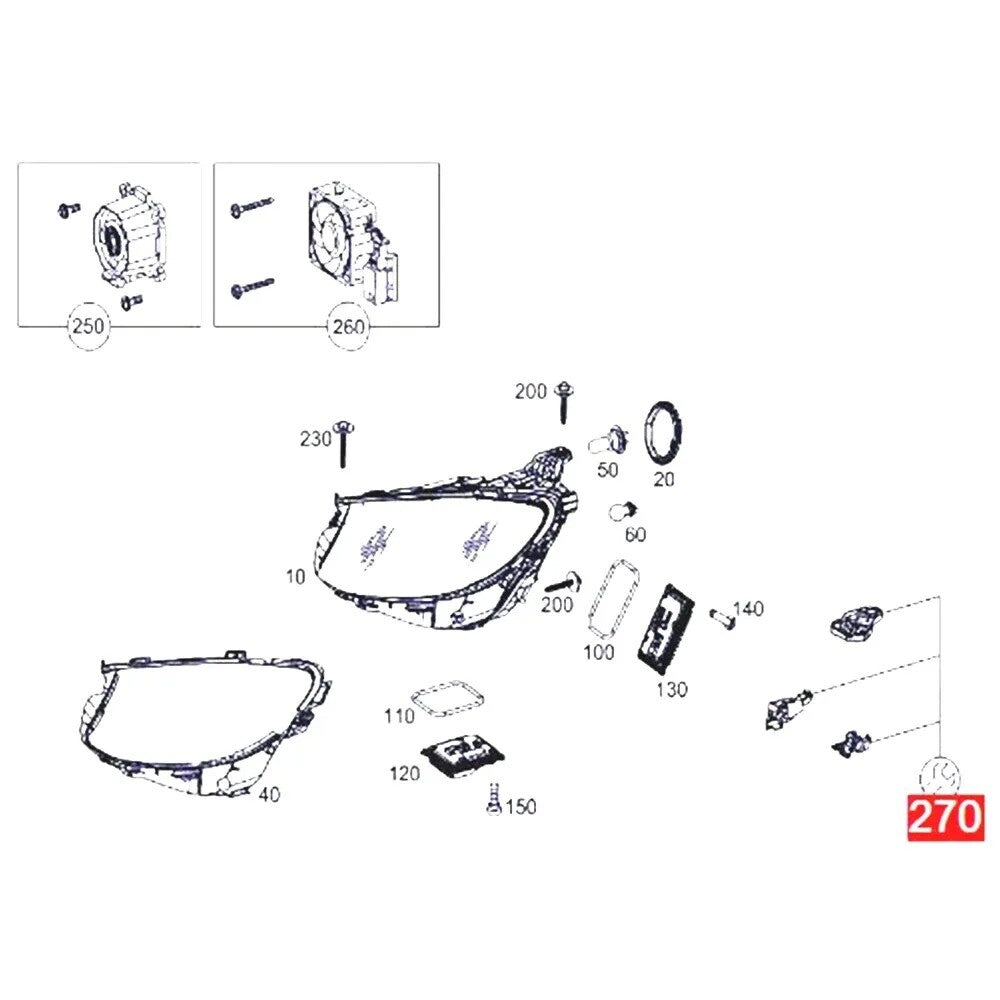 Right Headlight Housing Bracket Repair for E-Class W213 16-19 New n