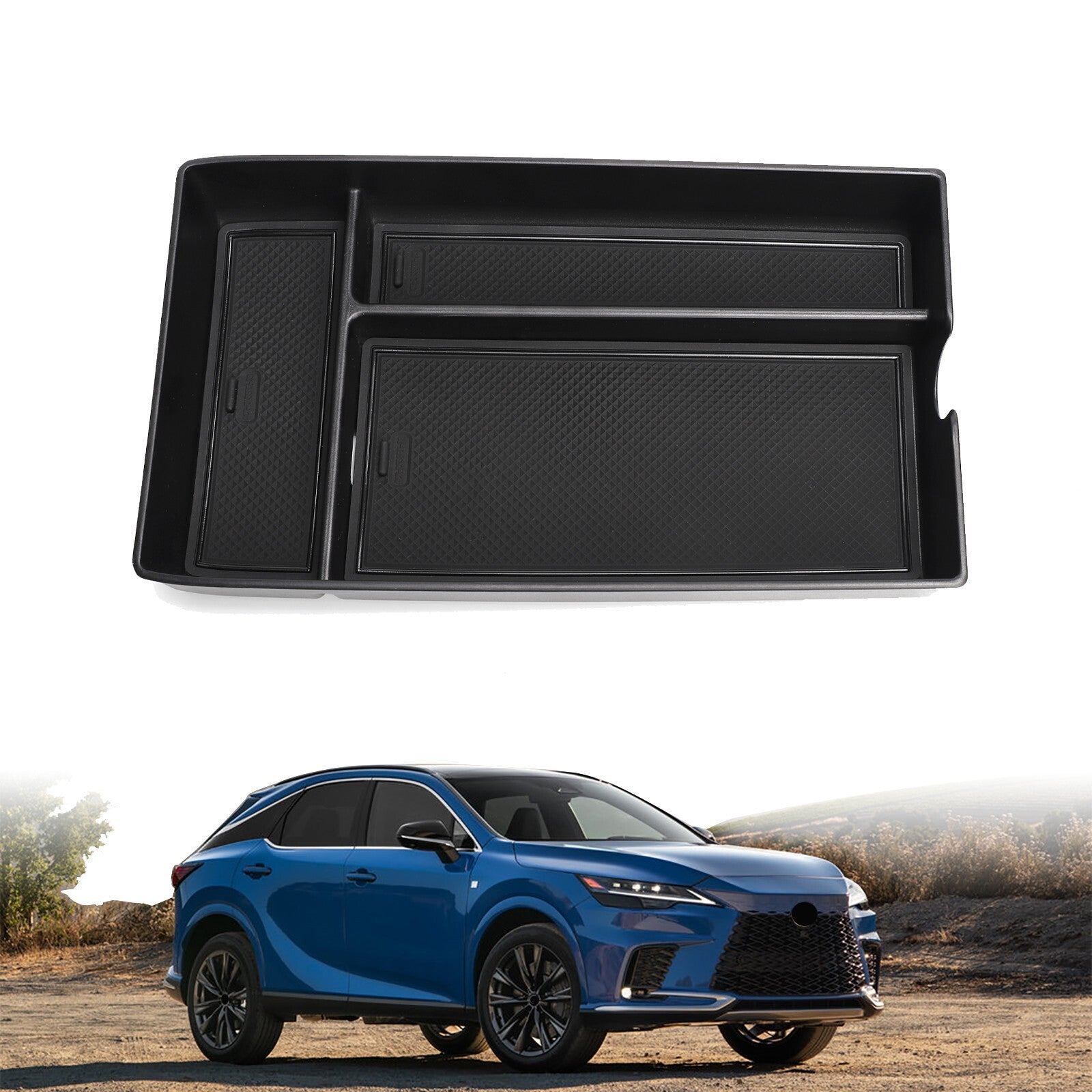 Car Armrest Box for Lexus RX 2023 Center Console Storage Tray Organizer Black