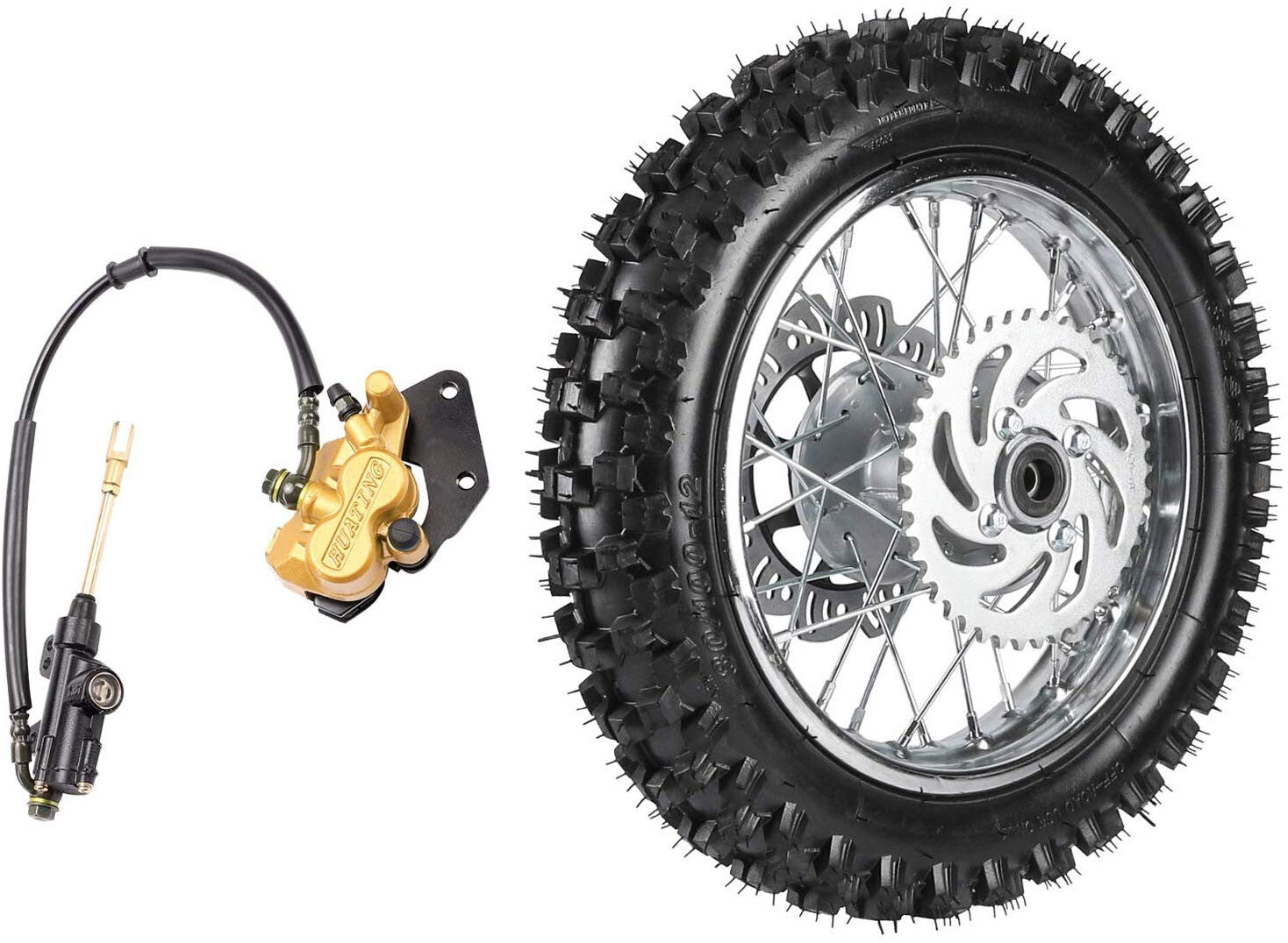 12-inch rear wheel 80/100-12 tire rim sprocket kit for SSR Apollo Pit bike 110 125c