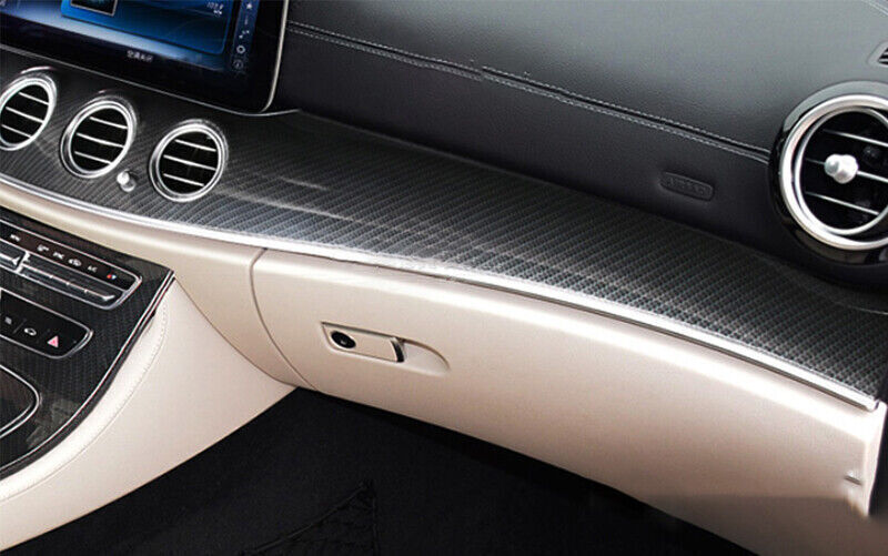 Car for Benz E-Class 16-21 ABS Carbon Fiber Middle Console Dashboard Panel Trim
