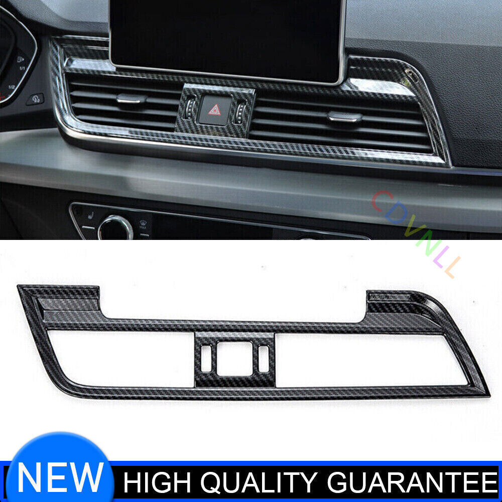 Fit for Audi Q5 2018-24 Carbon Fiber Look Central Console Air Outlet Cover Trim