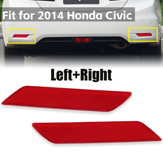 Pair Rear Bumper Reflector Set For 2018-2020 for Acura RLX 2013-2015 for Honda for Civic