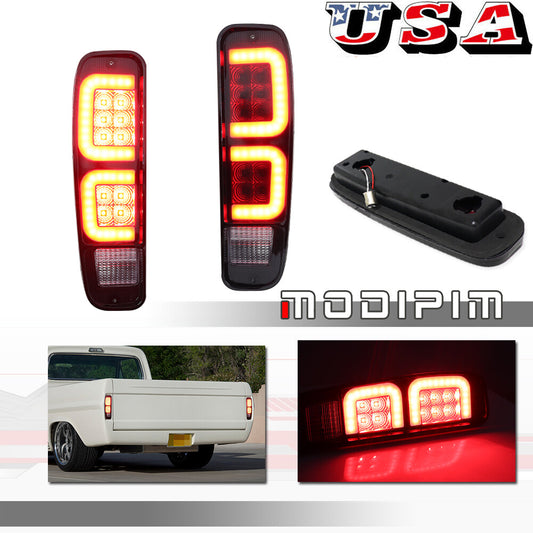 Taillight Smoke Lens Red LED Pair Set Suitable for 74-91 F150 F250 F350 Bronco F100- v