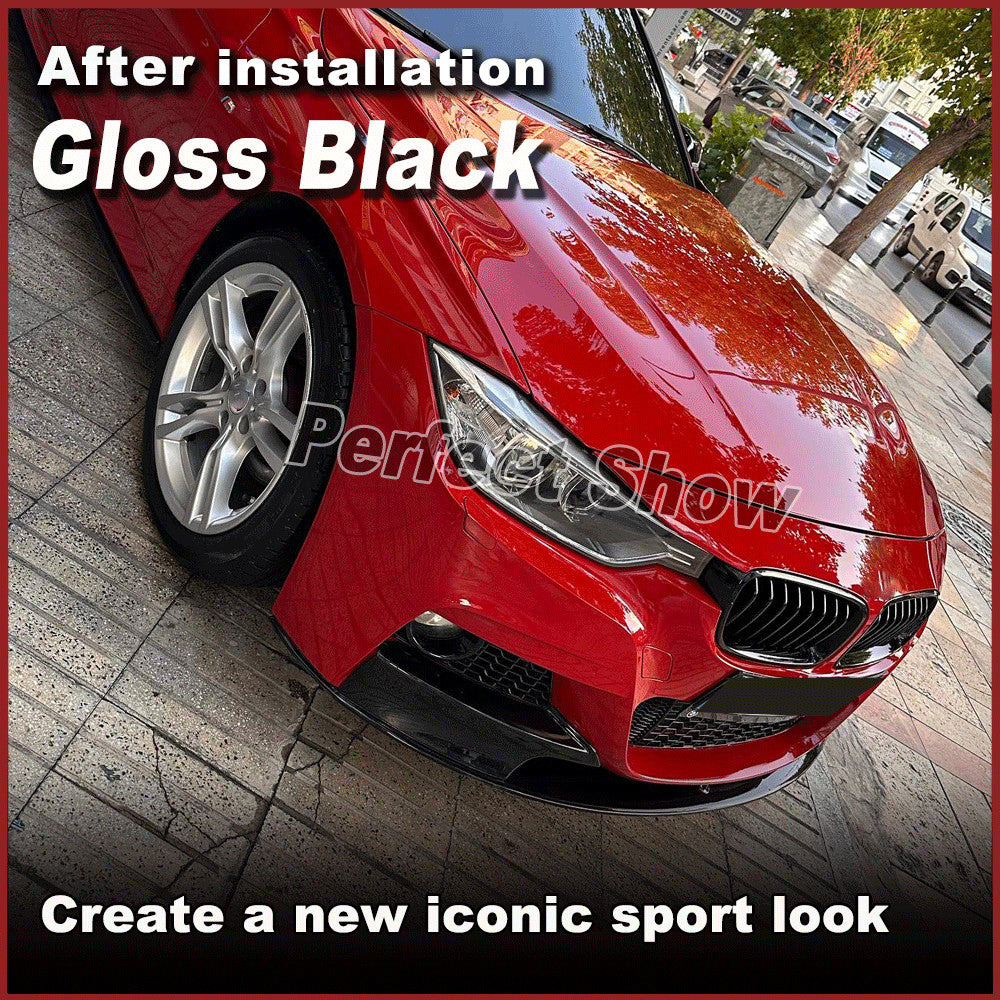 Gloss Black Front Bumper Lip Spoiler Splitters for BMW 3Series F30 M-Tech 13-18