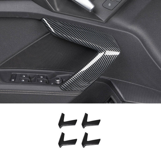 for Audi A3 2022-2024 ABS Carbon Fiber Inner Door Armrest Decoration Cover Trim