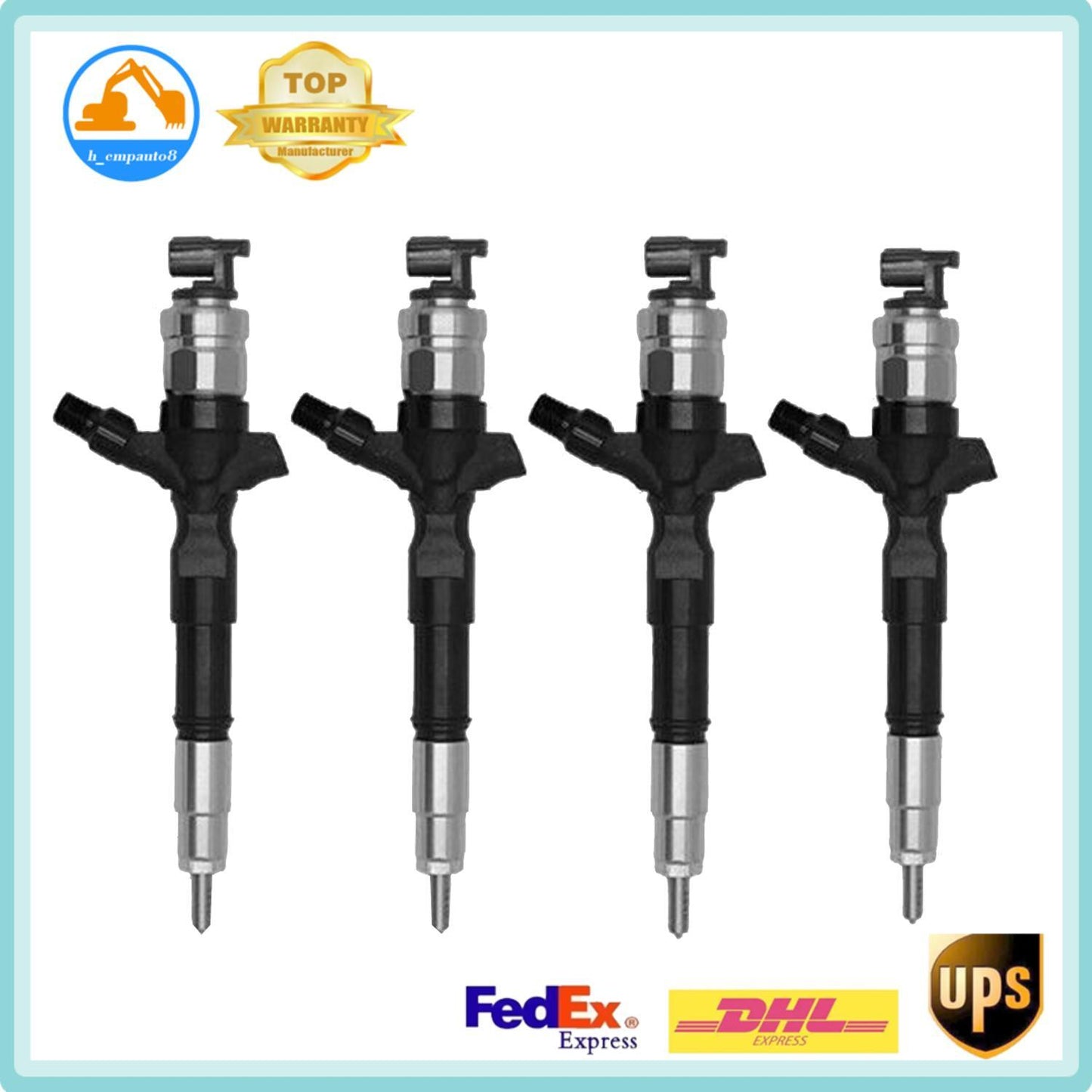 4X Injector 23670-39365 for Toyota Hilux 2.5d 3.0d 2010- 2KD-FTV 1KD-FTV