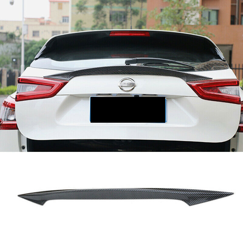 for Nissan Rogue Sport 2017-2021 Carbon Fiber Rear Trunk Spoiler Wing Strip Trim