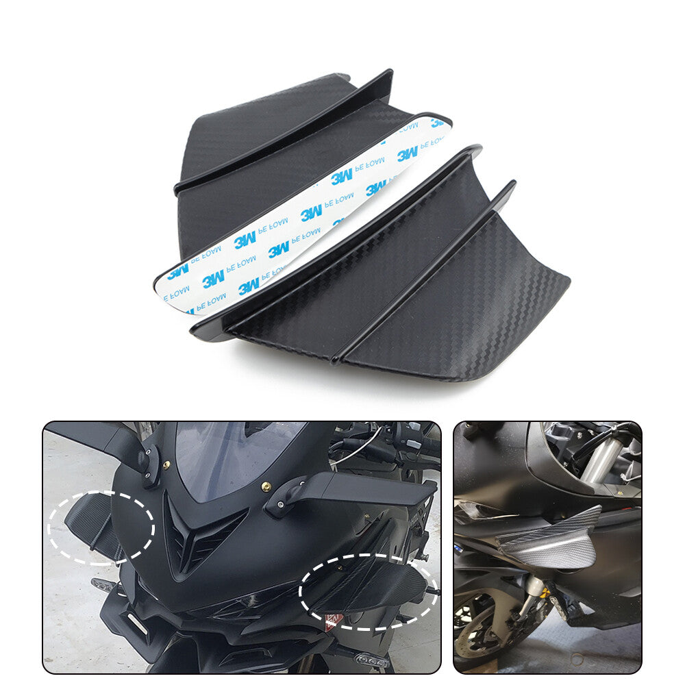 Motorcycle Matte Carbon Fiber Winglets Air Deflector Universal for BMW for Yamaha Q