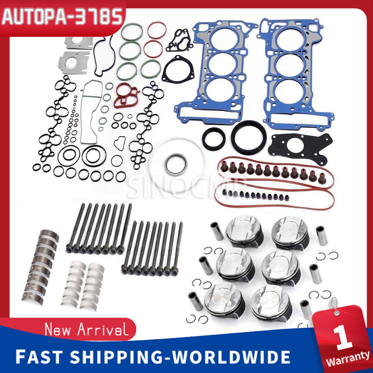 EA839 3.0 Engine Rebuild Overhaul Pistons Kit for Porsche for Audi A6 S4 S5 B9 TFSI