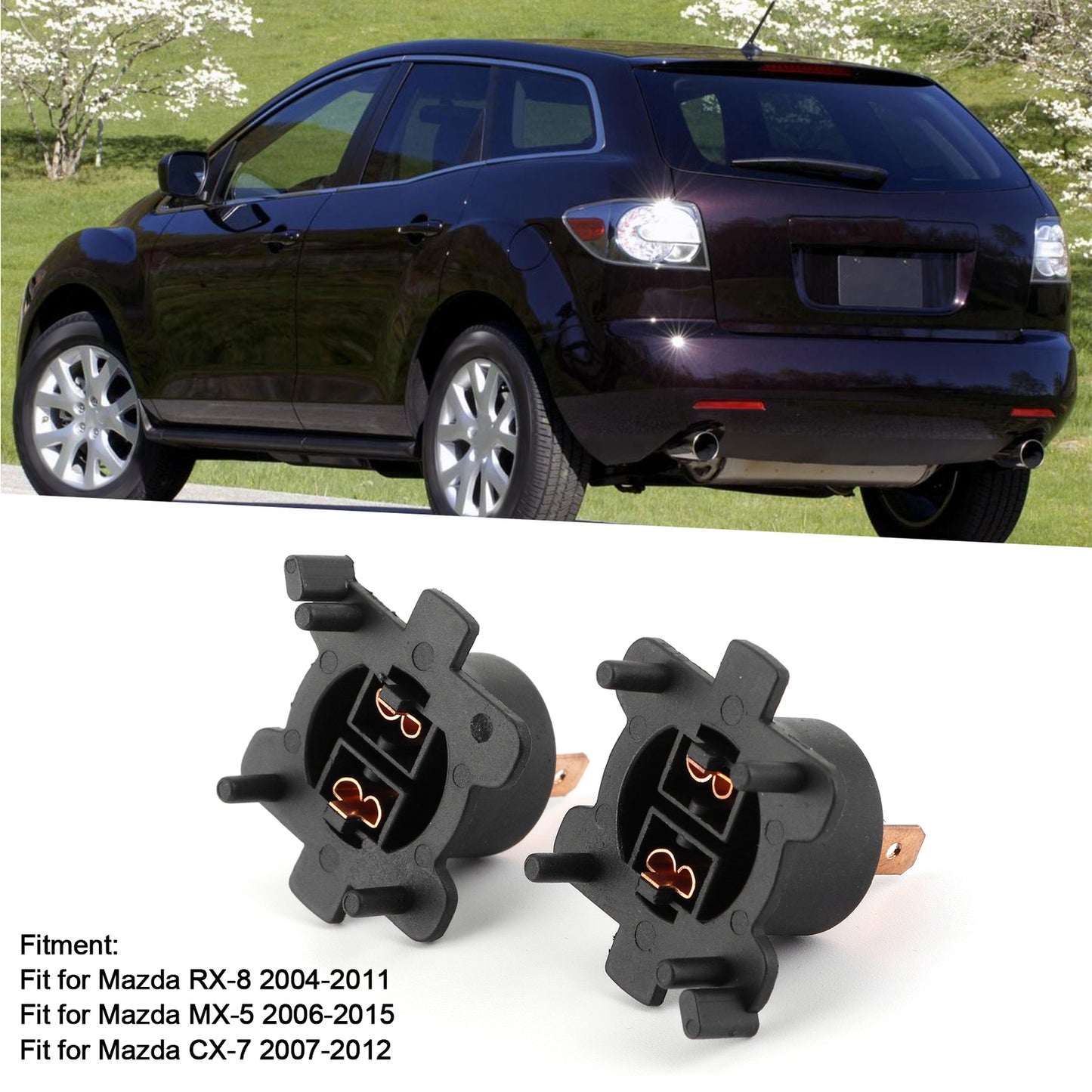 G14H51 H7 Headlight Bulb Socket Fixture Bracket Adapter for Mazda MX5 Miata CX7