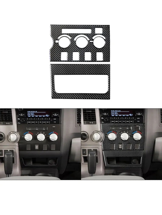 2Carbon Fiber Central A/C Control Panel Trim For Tundra 2007-13 Type-B n
