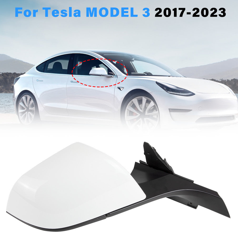 Right passenger side mirror for 2017-2023 Model 3 Heated Power Folding White - n