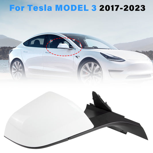 Right passenger side mirror for 2017-2023 Model 3 Heated Power Folding White - n