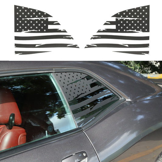 Car Rear Window Trim Sticker for Dodge for Challenger 2008+ Carbon Fiber Flag