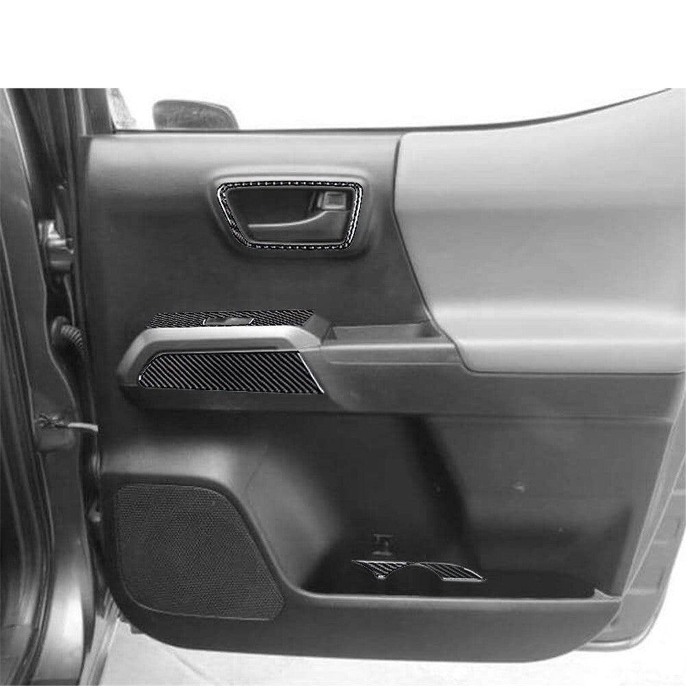 for Audi Q5 2018-2021 Red Carbon Fiber Interior Headlight Switch Cover Trim v
