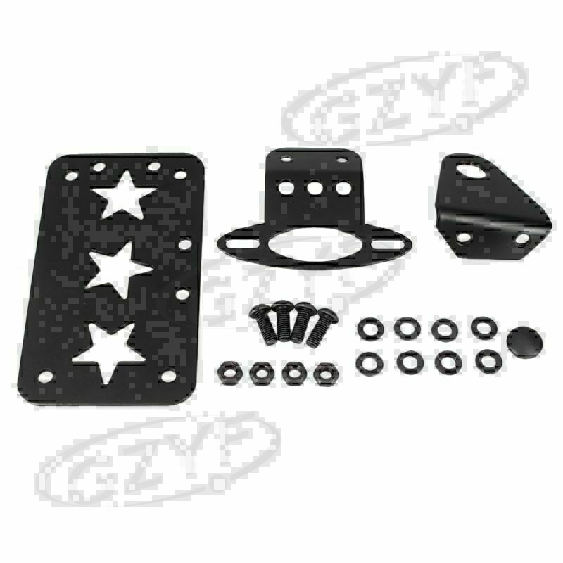 Motorcycle Star License Plate Holder Rack Mount Bracket Black Color Universal UK