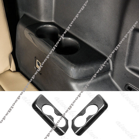 Carbon fiber The Third Row for Seat Water Cup Cover for Toyota Highlander 2020-2022