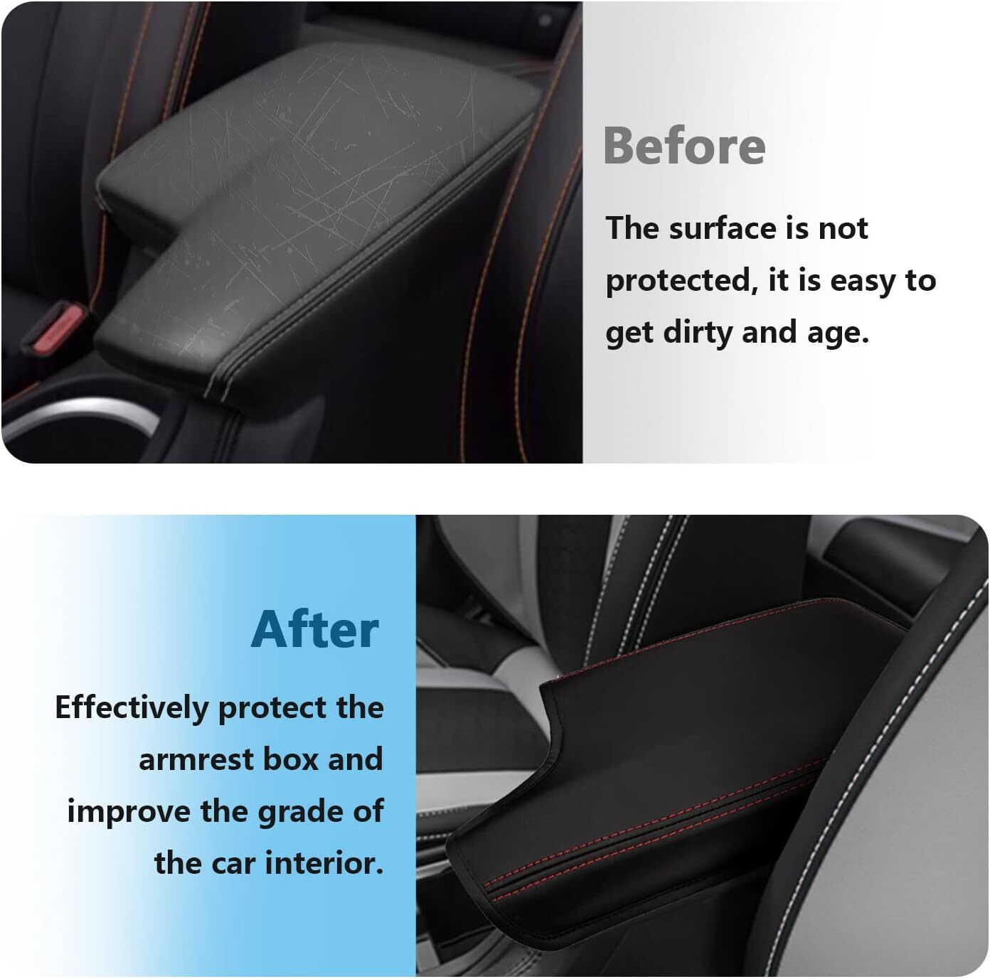 Fits for Subaru Crosstrek Red Needle Center Console Armrest Cover Accessories (models 17-23) n
