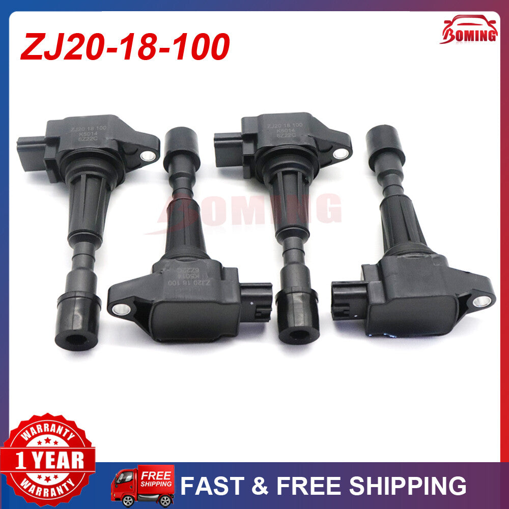 4-pack of ignition coils ZJ20-18-100, suitable for 2011-2015 for Mazda 2 1.5L-L4 and for Mazda 3 1.4L-1.6L.