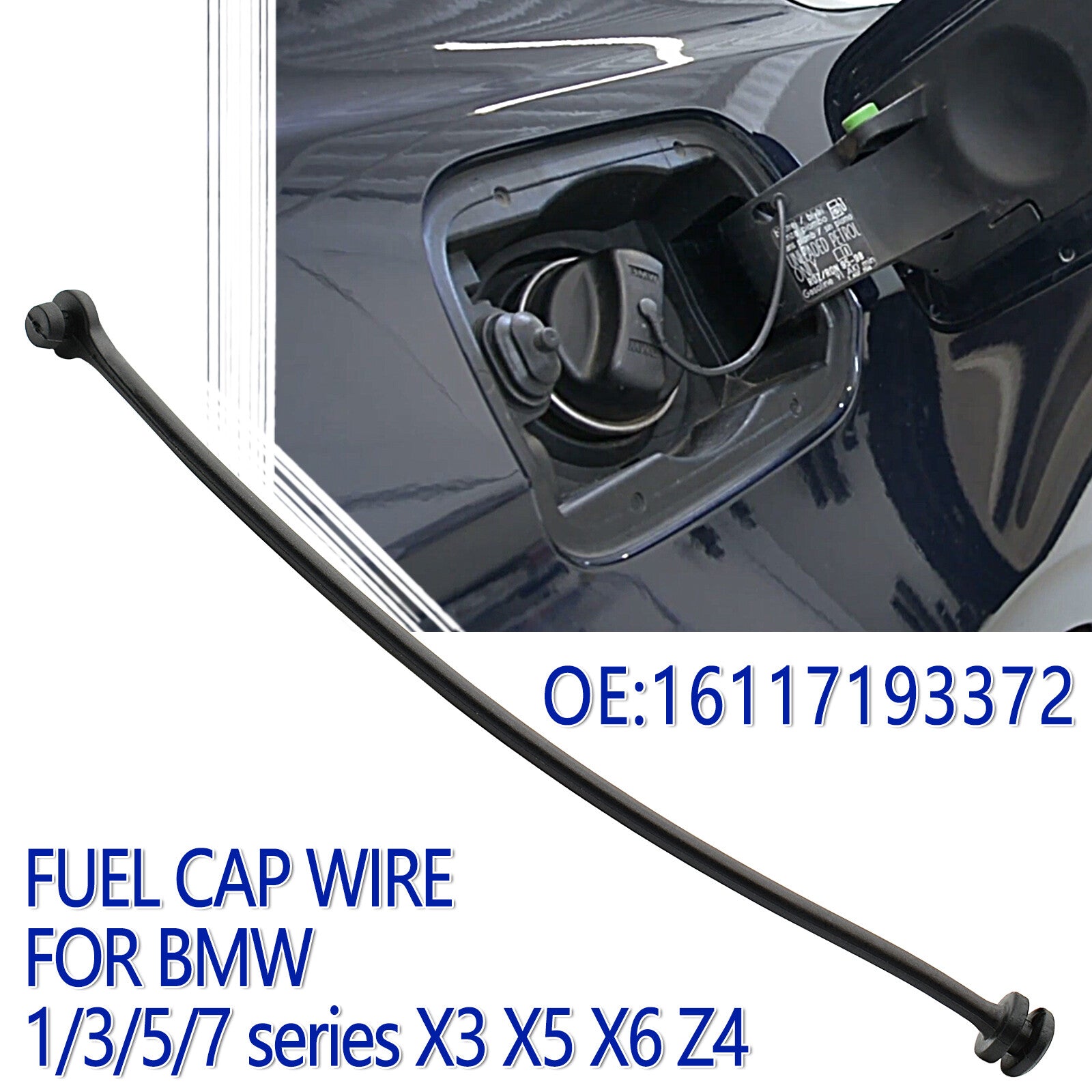 Gas Fuel Tank Filler Cap Tether Wire for BMW E81 E82 E87 E88 E90 E63 E64 E65 E83 Q