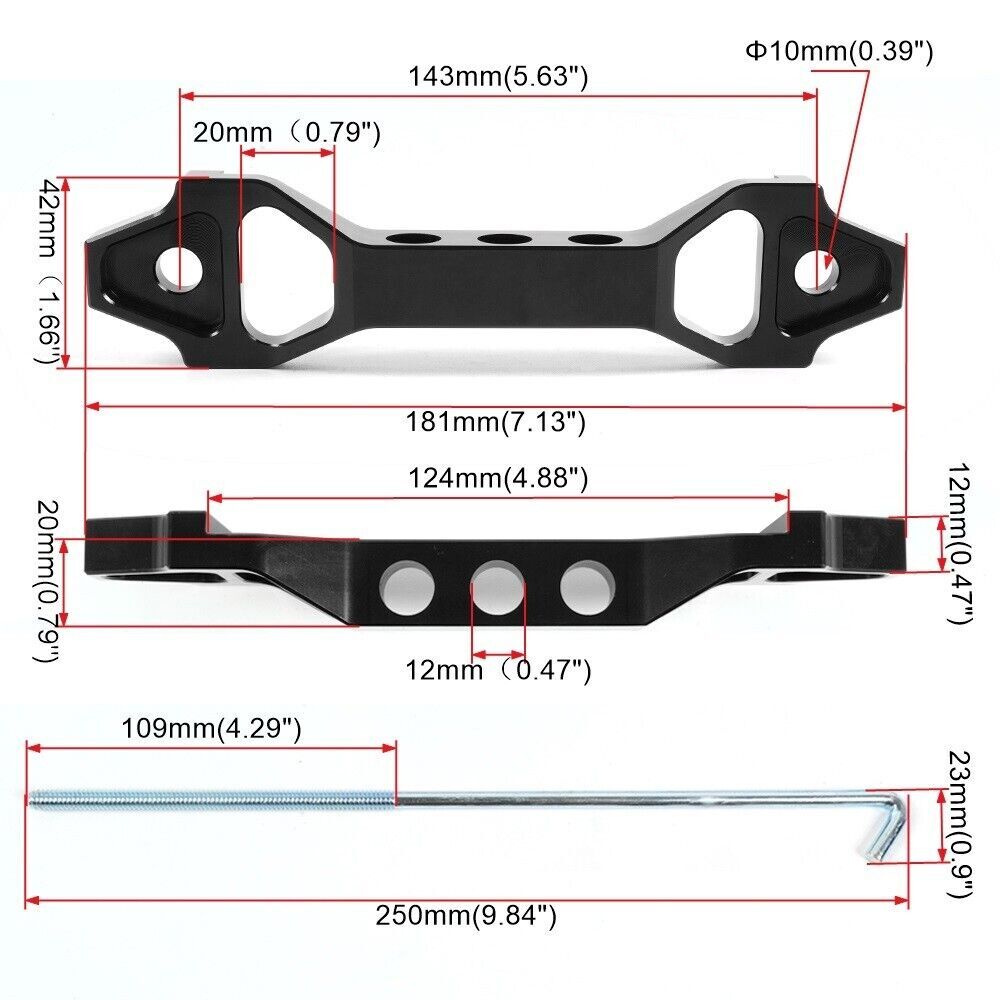 BK Heavy Duty Battery Hold Down Billet Aluminum Battery Tie Down Bracket J Bolts Q