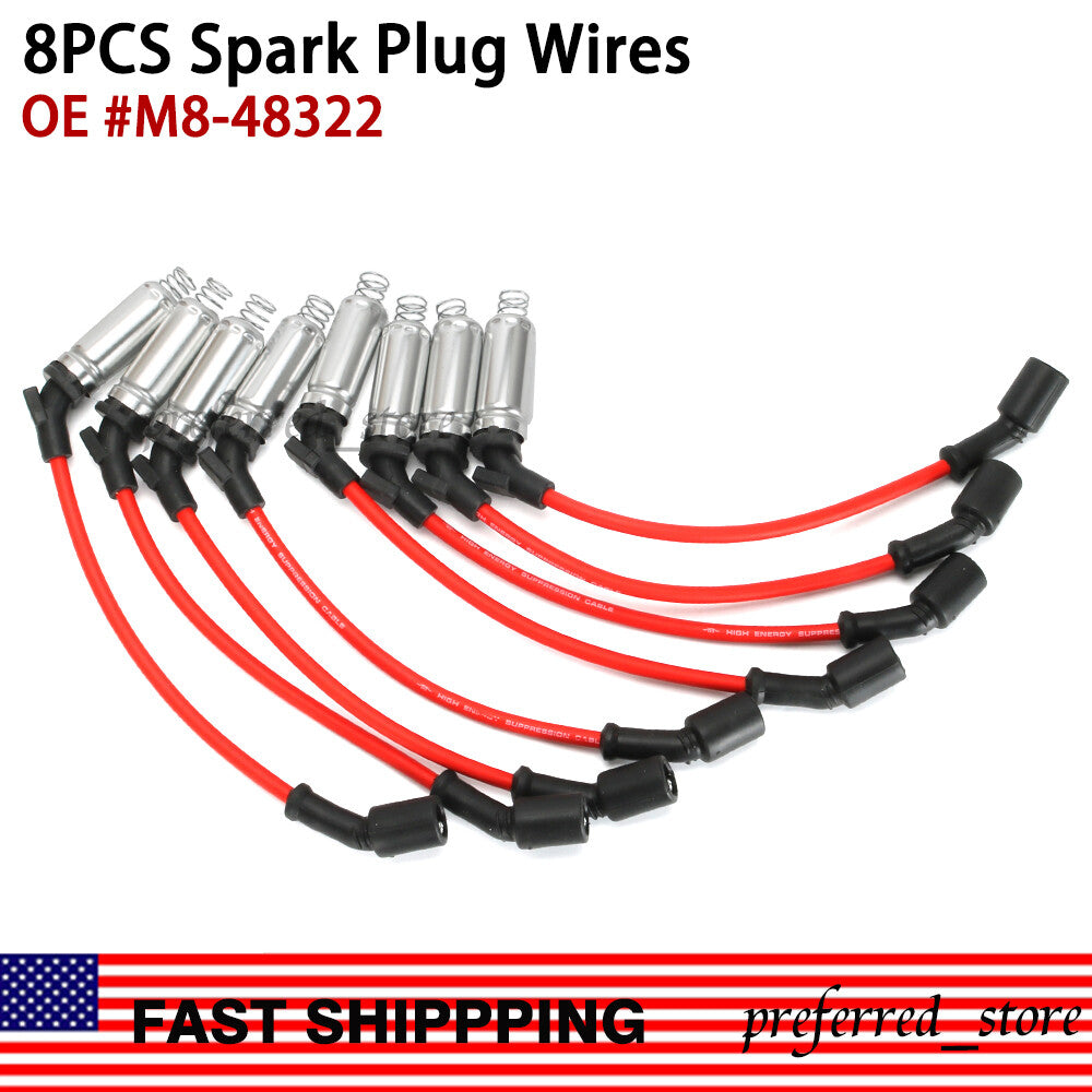 spark plug wires are suitable for Silverado 1500 2500 99-06 LS1 VORTEC 4.8L to 5.3L to 6.0L. v