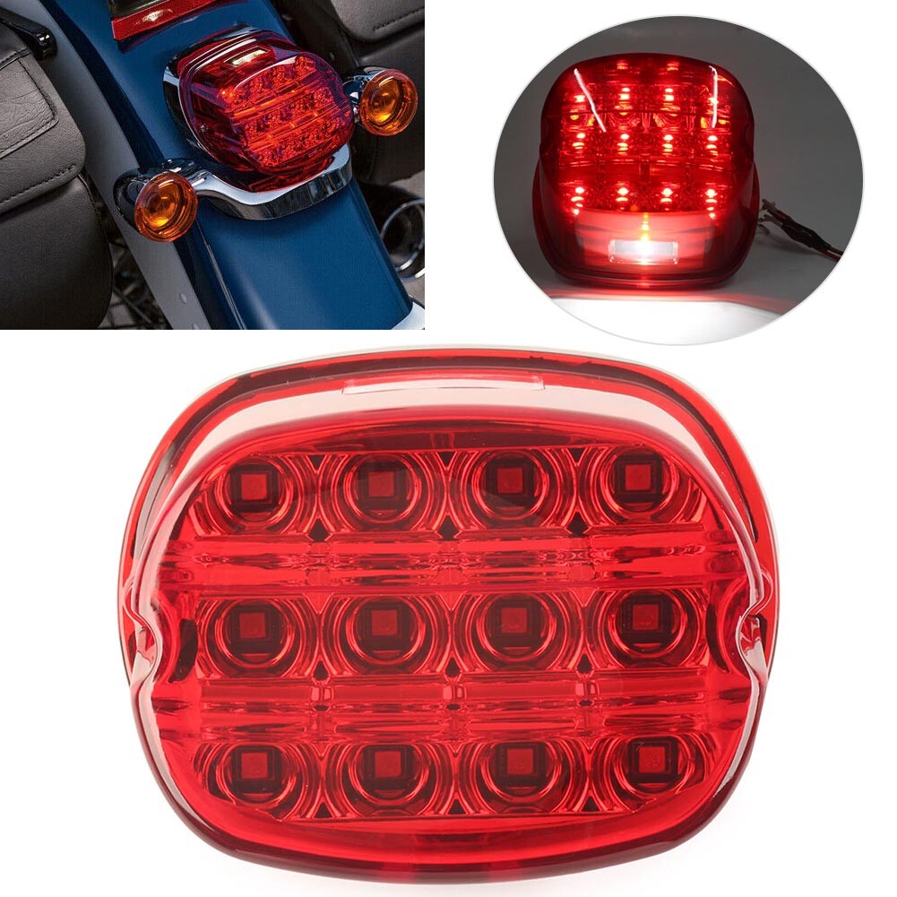 for Harley Electra Glide Fatboy Ultra Limited Dyna Lens LED Brake Tail Light Red