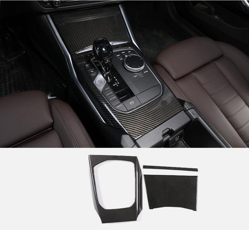 for BMW 220i M240i G42 2022+ Carbon Fiber Style Center Console Trim Cover