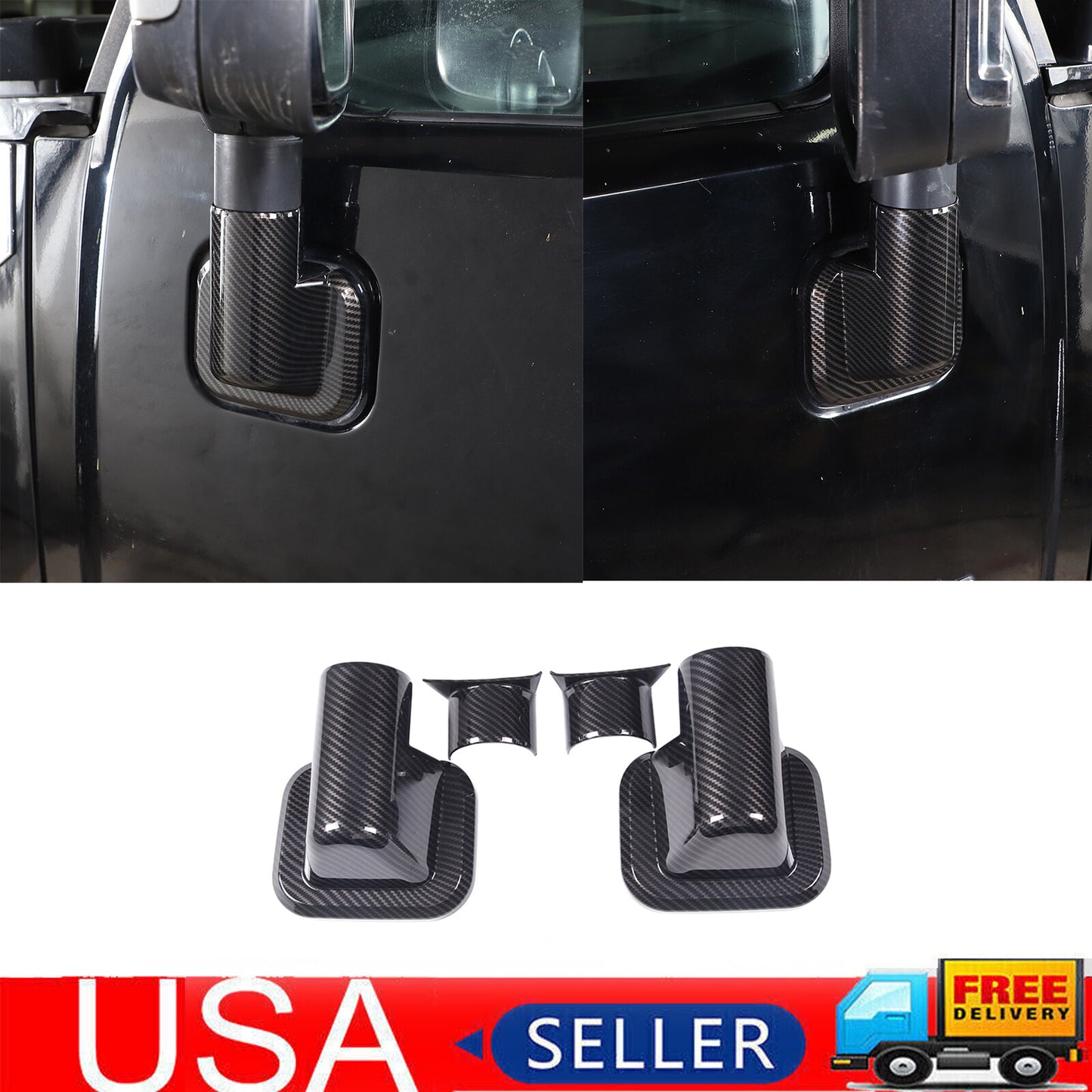 for Seat Side Frame Cover Trim for Land Rover Discovery Sport 2015 - 2019 Carbon Fiber- v