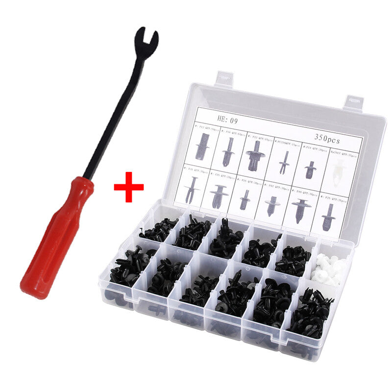 350 Clip Car Body Door Rivet Decoration Fastener Screwdriver Makeup Remover Kit - n