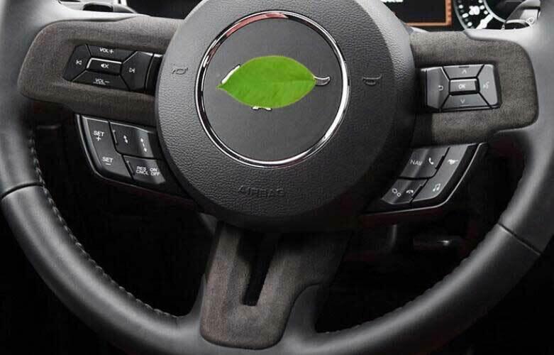for Ford for Mustang 2015-2022 Dark Gray Suede Steering Wheel Panel Cover Trim 3PCS