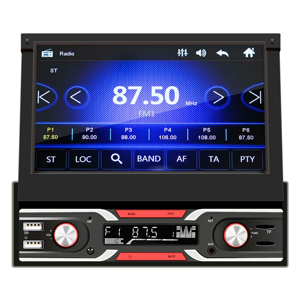 High-definition flip GPS single 1 DIN 7-inch car stereo MP5 player radio FM BT GPS mirror link - n
