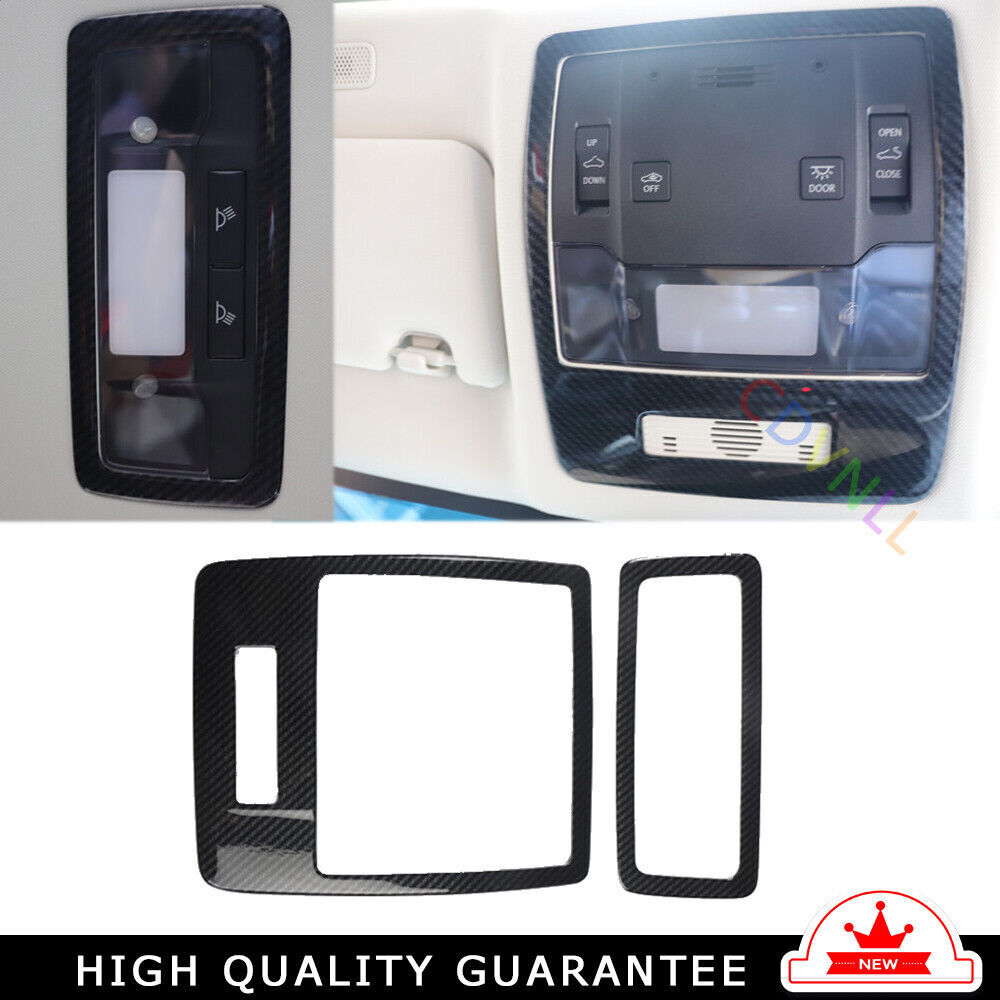 Front Reading Lamp Frame Cover Trim 2 Fit for Lexus for ES 18-21 Black Carbon Fiber