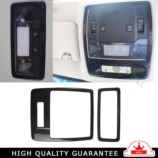 Front Reading Lamp Frame Cover Trim 2 Fit for Lexus for ES 18-21 Black Carbon Fiber
