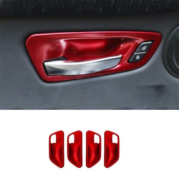 Fit for BMW 3 4 Series GT 2013-2019 ABS Red Cover Trim Car Inner Door Bowl 4PCS