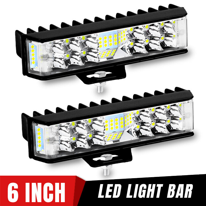 2X 6inch LED Work Light Bar Spot Flood Combo Pods Fog Lamp Offroad Driving Truck
