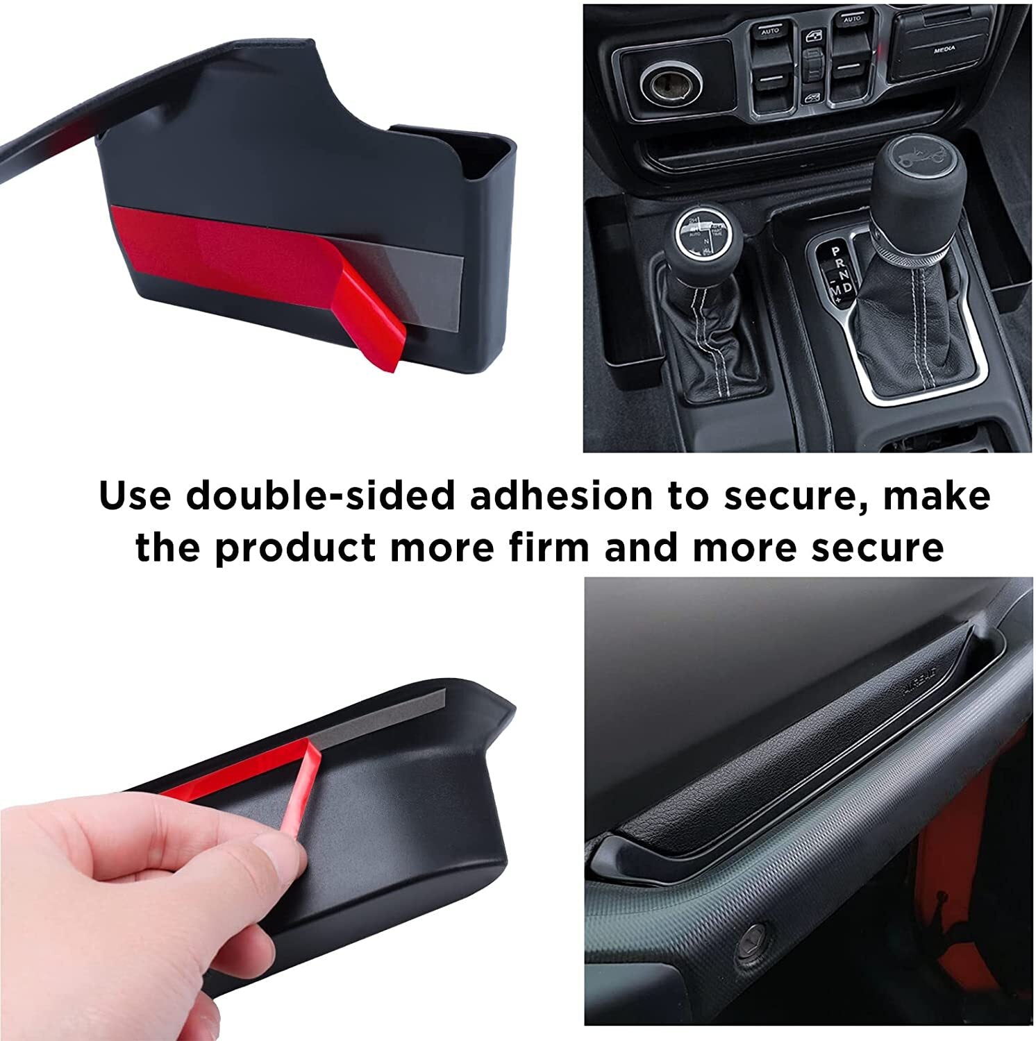 3-Pack Interior Organizer Shifter Storage Box for Jeep for Wrangler JL JT 2018-2023 Q