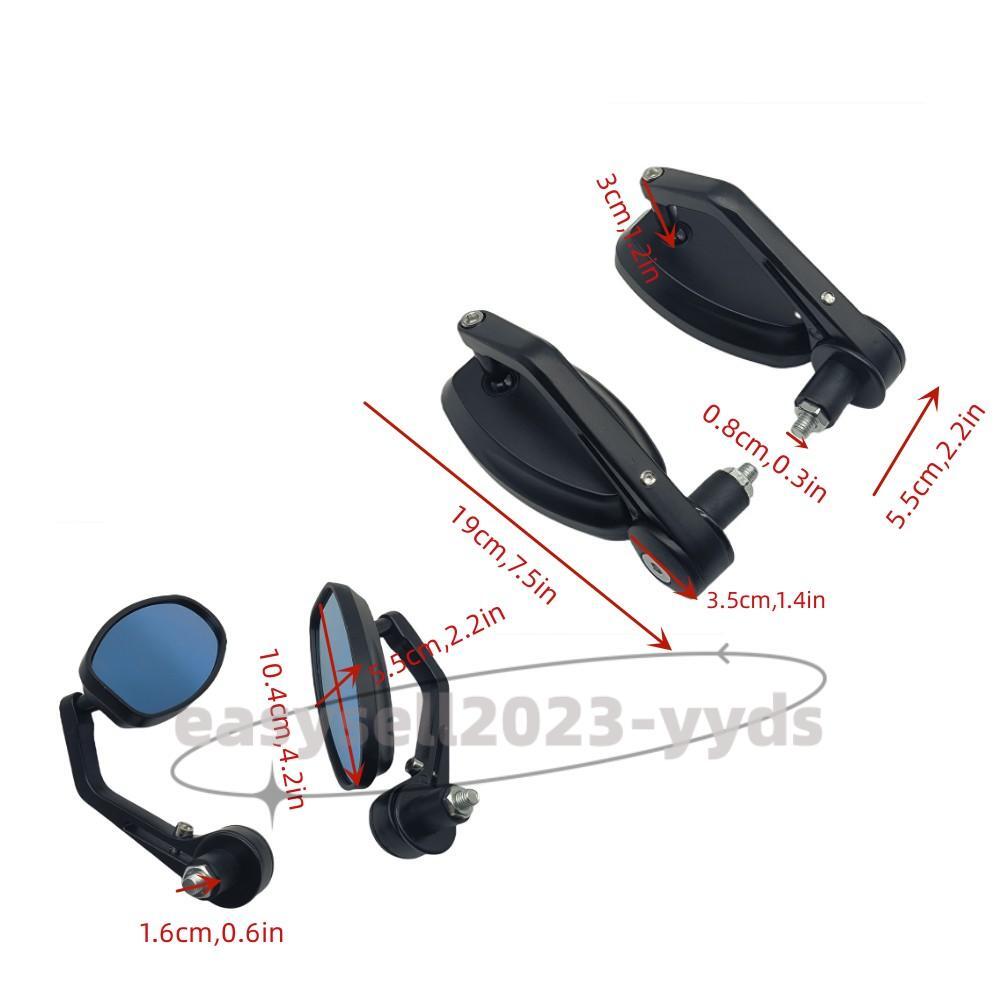 Universal 7/8 22mm Motorcycle Bar End Mirror Foldable Motorbike Side Mirror