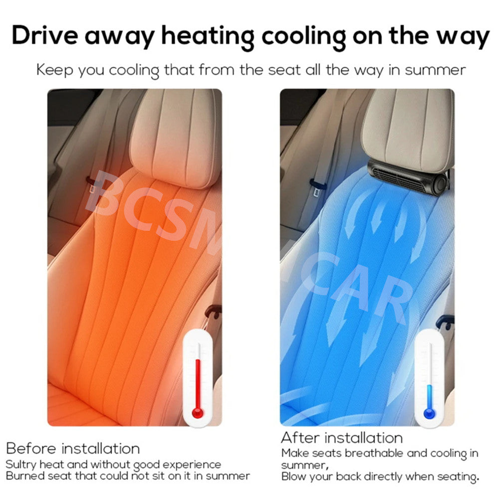 Portable Car for Seat Fan Mount Rear Headrest Adjustable Air Cooler USB Accessories