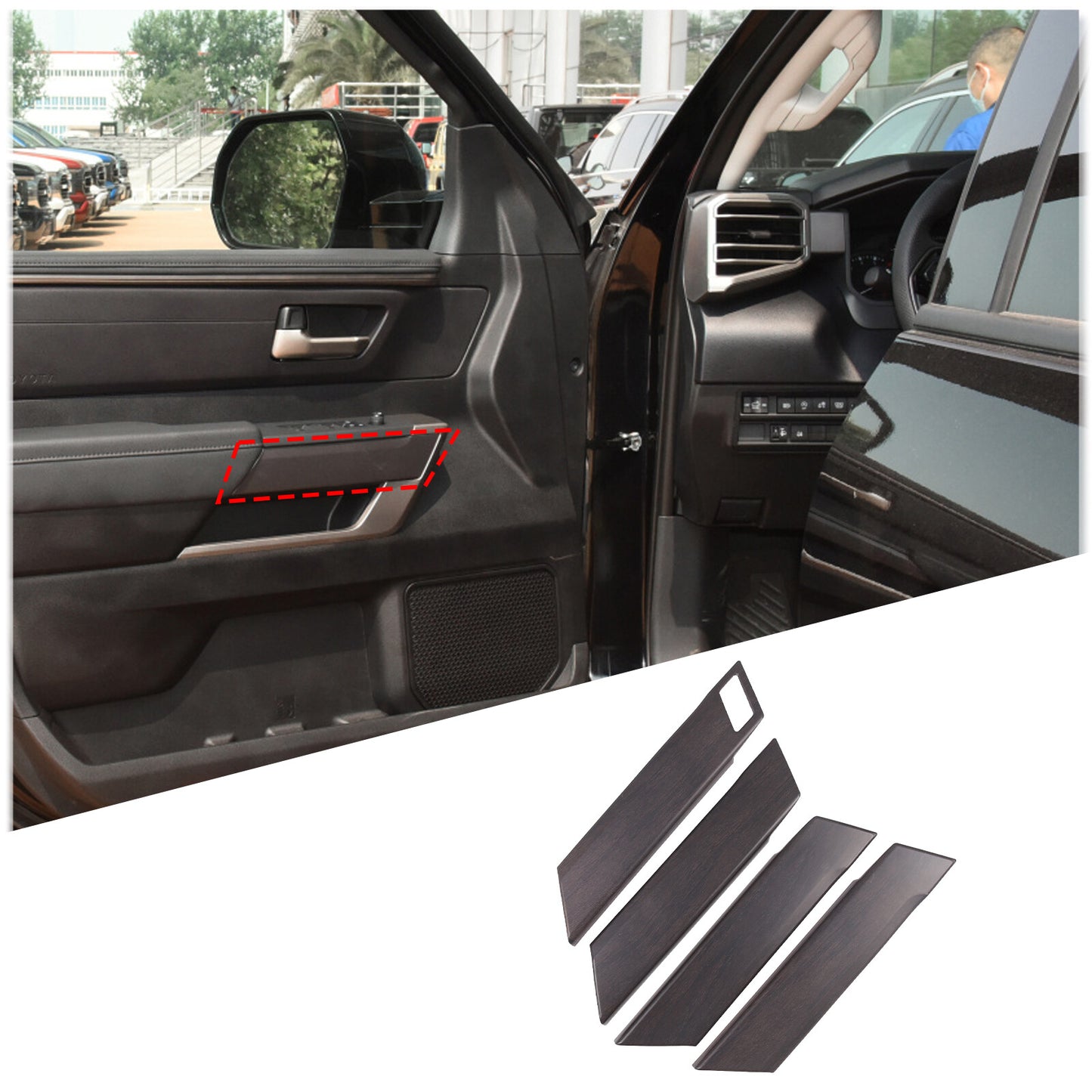 Carbon fiber back cup holder sticker decoration suitable for ta Tacoma 2016-2022 - v