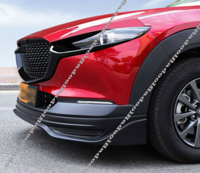 for Mazda CX-30 2020-2022 Glossy Black Front Bumper Grills Moulding Cover Trim