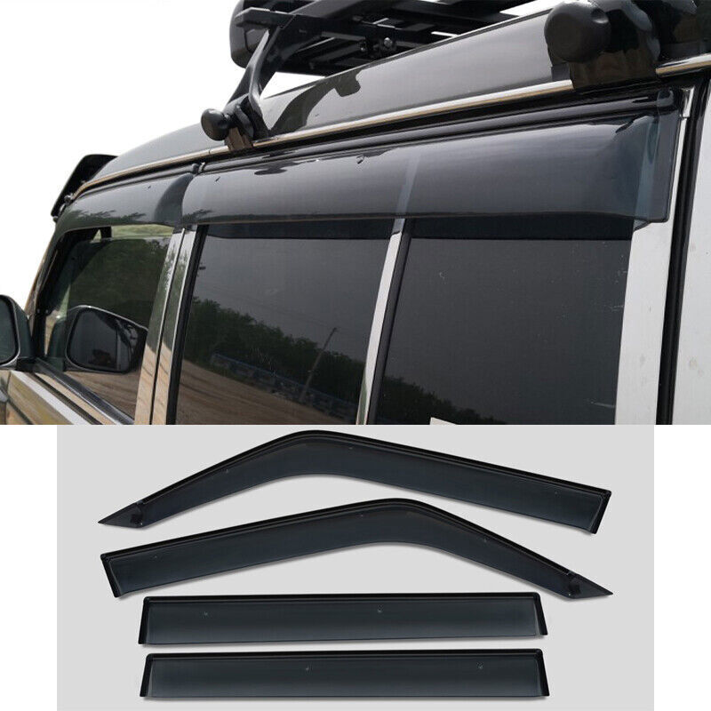 Black Chrome Window Visor Sun Rain Deflector for Mitsubishi Pajero V31 V32 V33