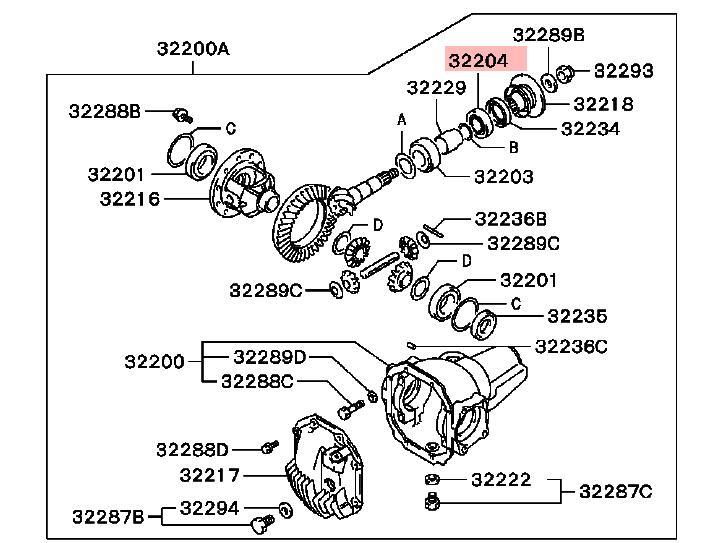 DIFF Drive Pinion Bearing for Mitsubishi for Challenger Pajero IO L200 MB393471 Q