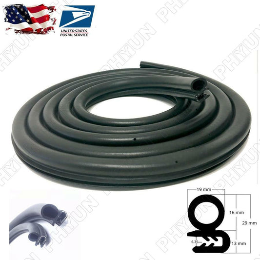 Universal 9.84Ft Black Rubber Car Door Seals Weatherstrip Body Mounted US Stock
