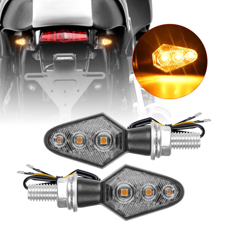 2X Amber for Mini Motorcycle LED Turn Signals Indicator Blinker Light Universal 12V